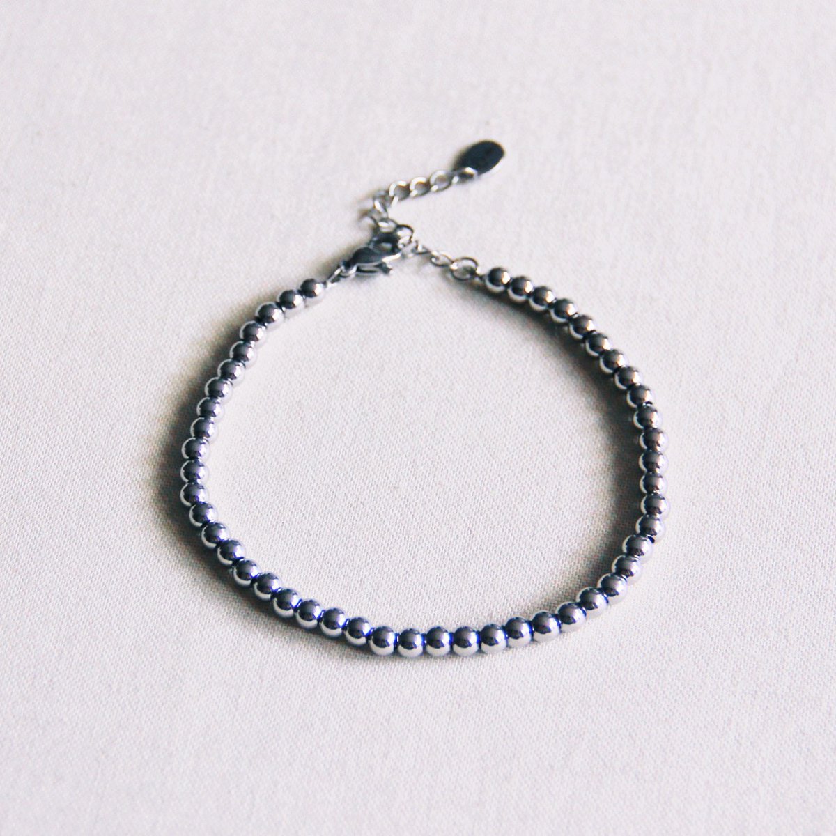 BAZOU Stalen kralenarmband - zilver
