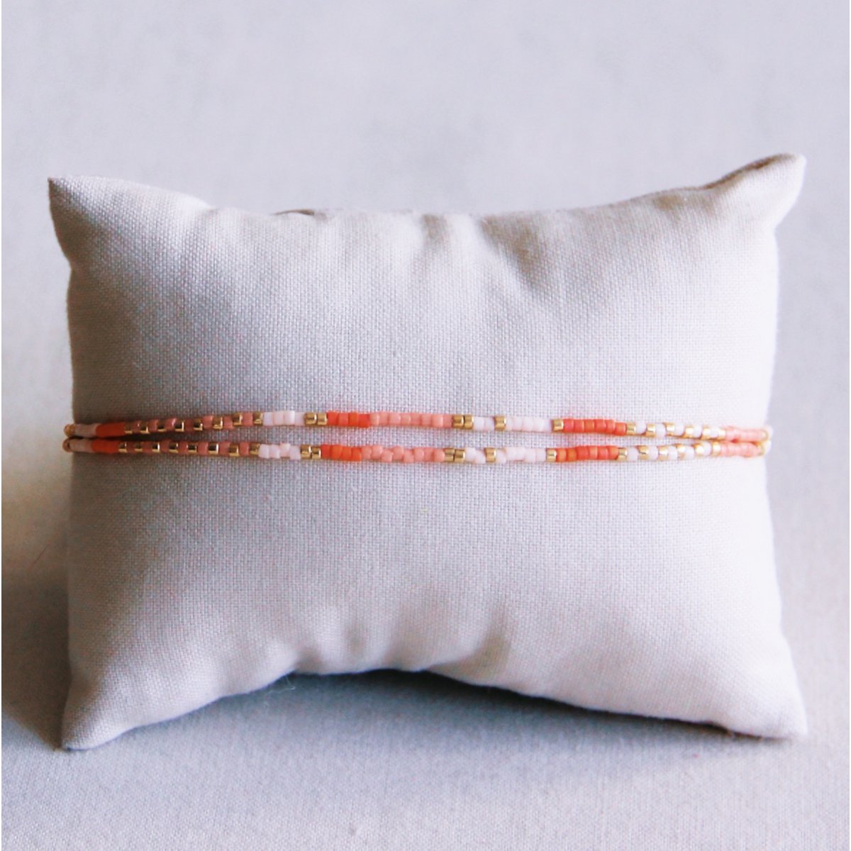 Double Miyuki Anklet - Oranje/zalm/naakt