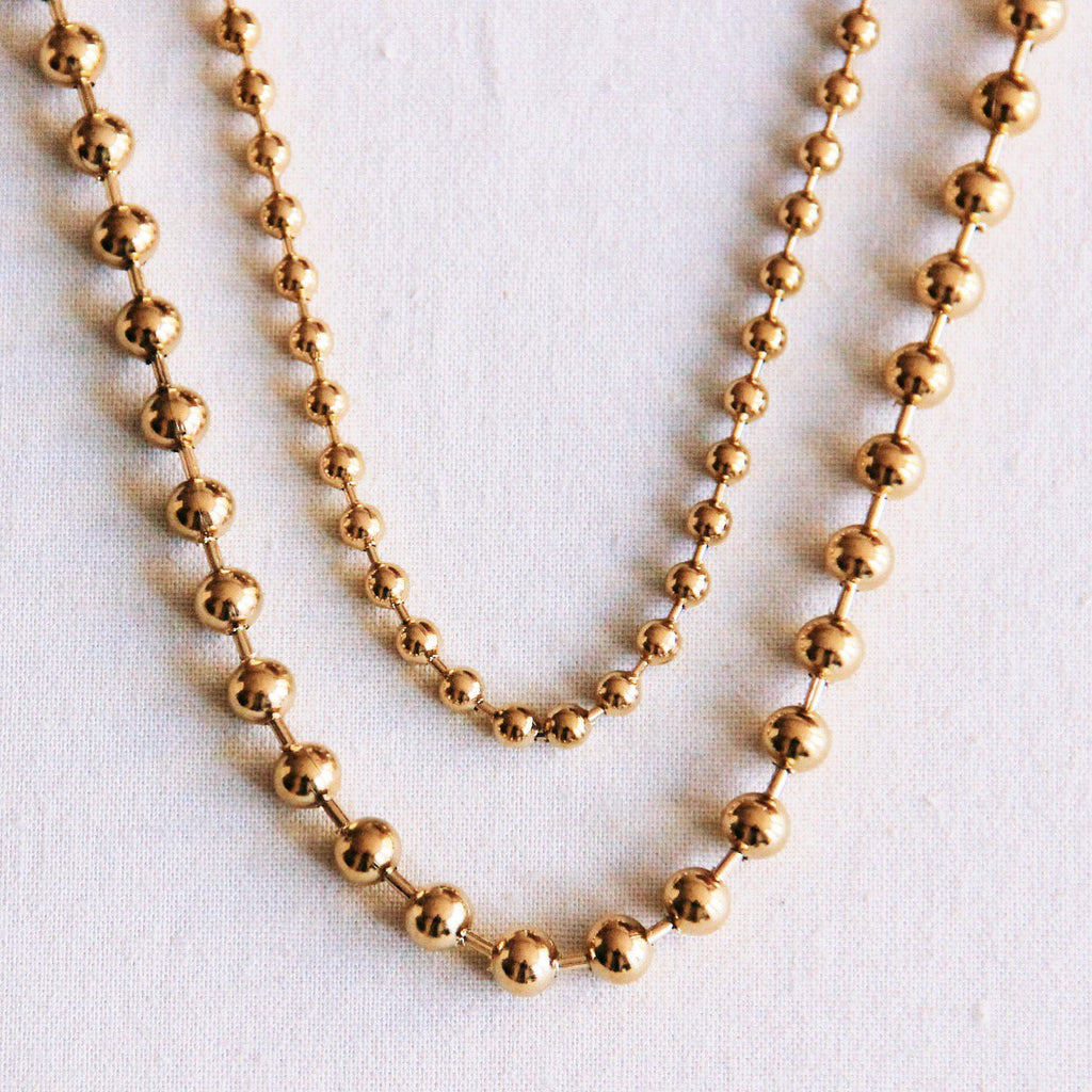 BAZOU RVS dubbele ballchain ketting XL