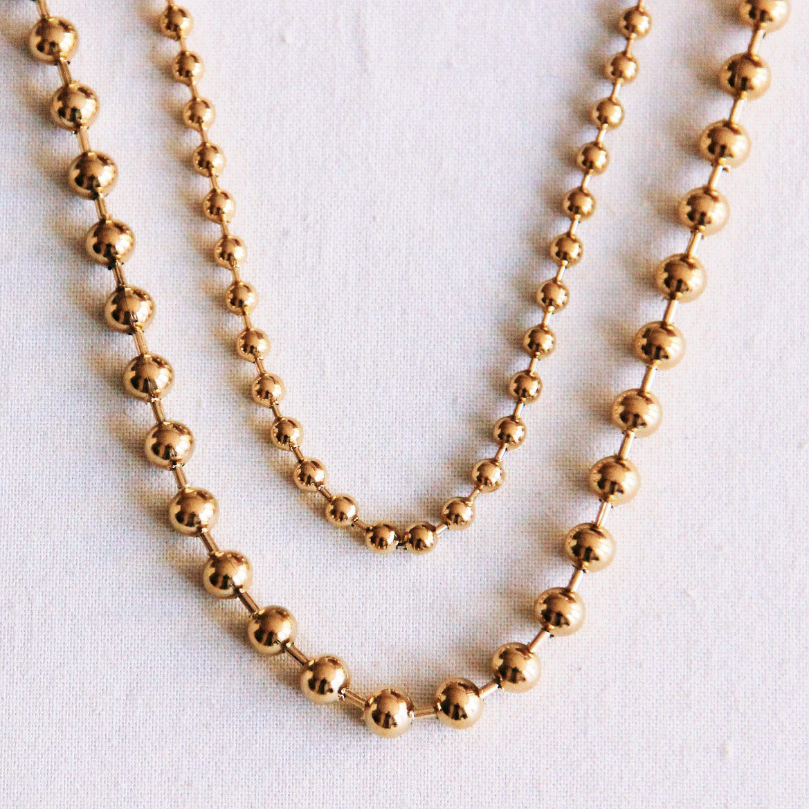 BAZOU RVS dubbele ballchain ketting XL