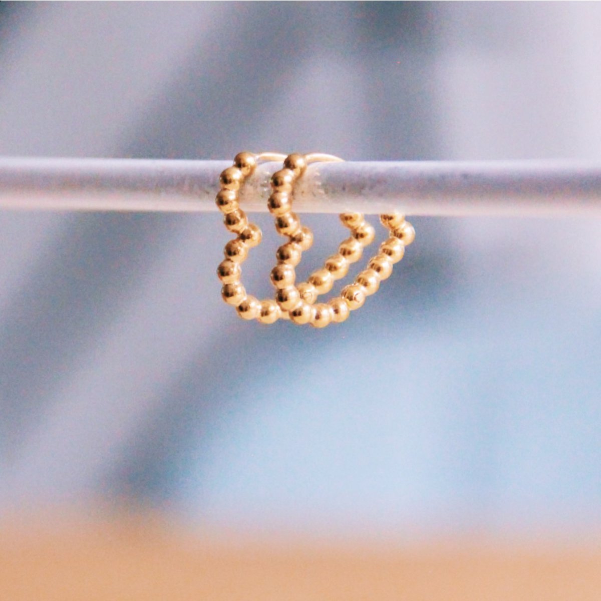 RVS hartring 16mm "ballen" - goud