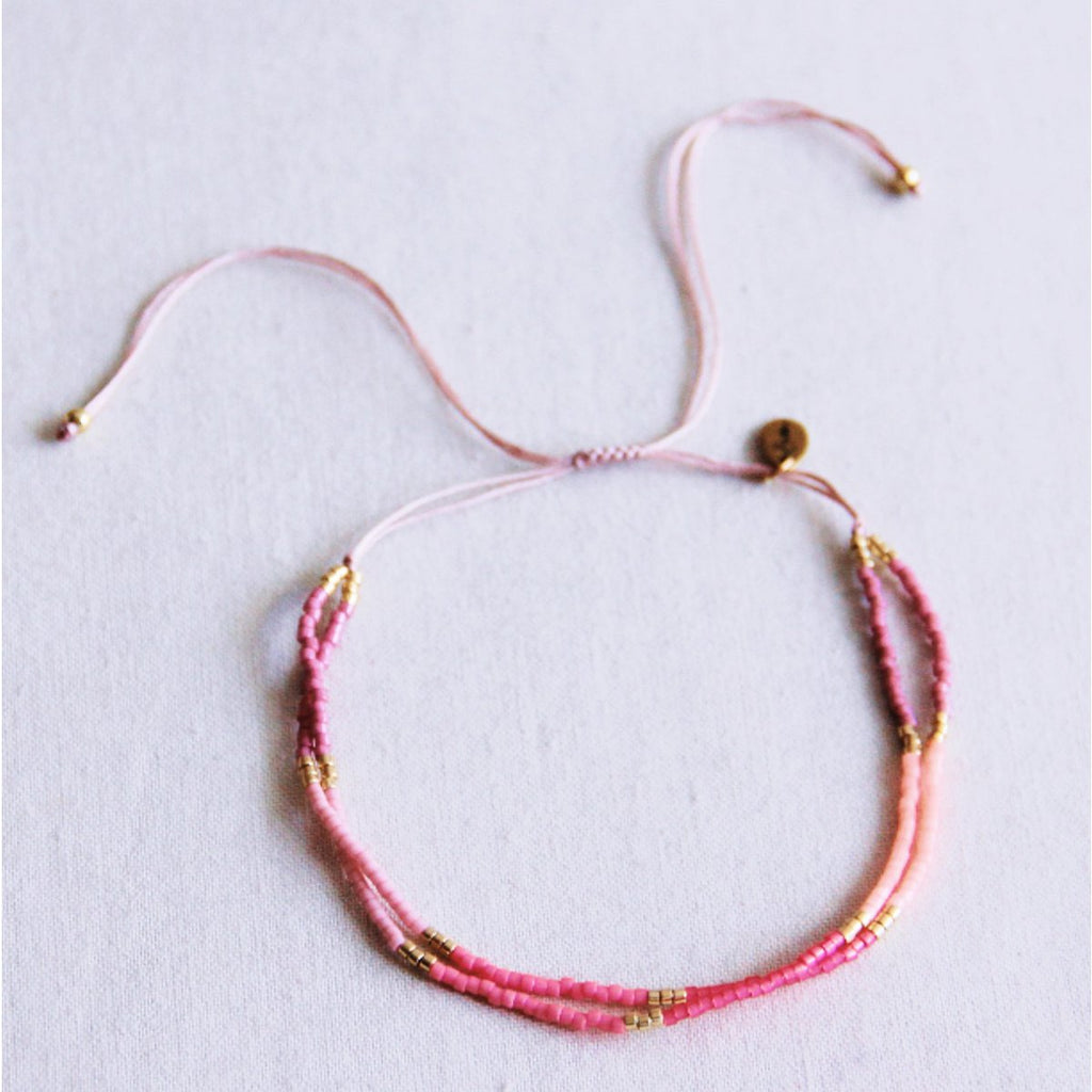 Double Miyuki Anklet - Roze mix