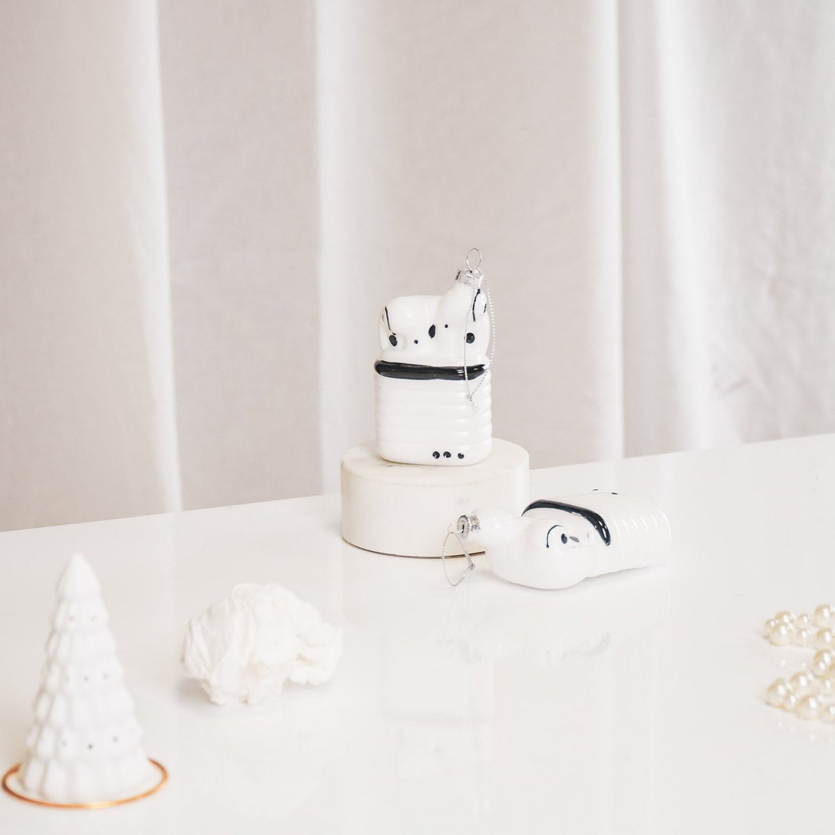 Ornament Kersthanger - Airpods - Glas - 6,5x3,5x10,5cm