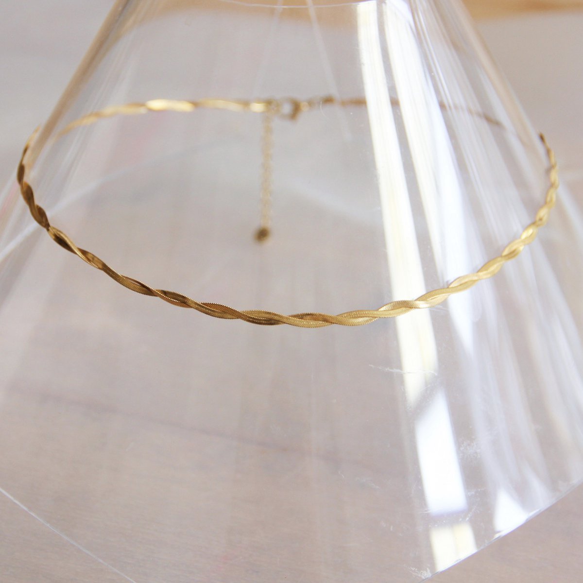 BAZOU Gevlochten "Snake" ketting - goudkleur