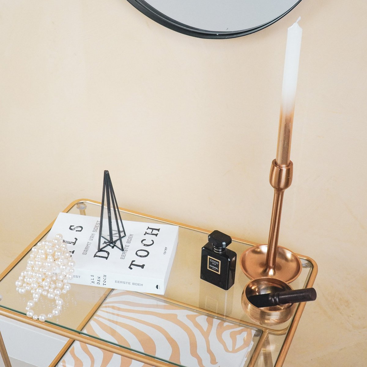 Kerstboom - Metaal/Glas - Zwart - 4,5x15cm