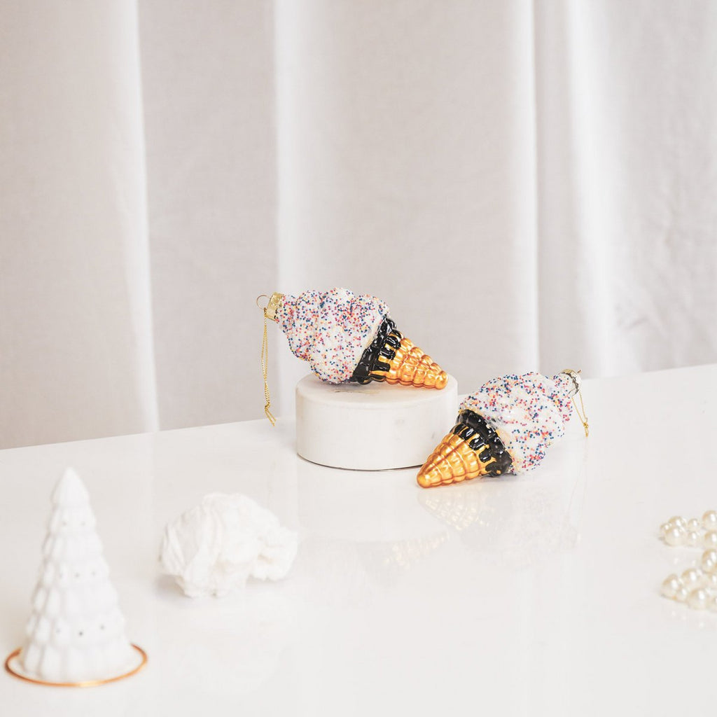 Kersthanger - IJs - Glas - 5,5x5,5x12cm