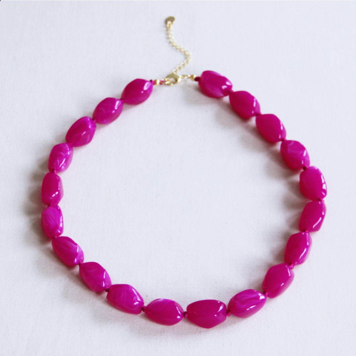 Kralenketting 'nugget' groot - fuchsia