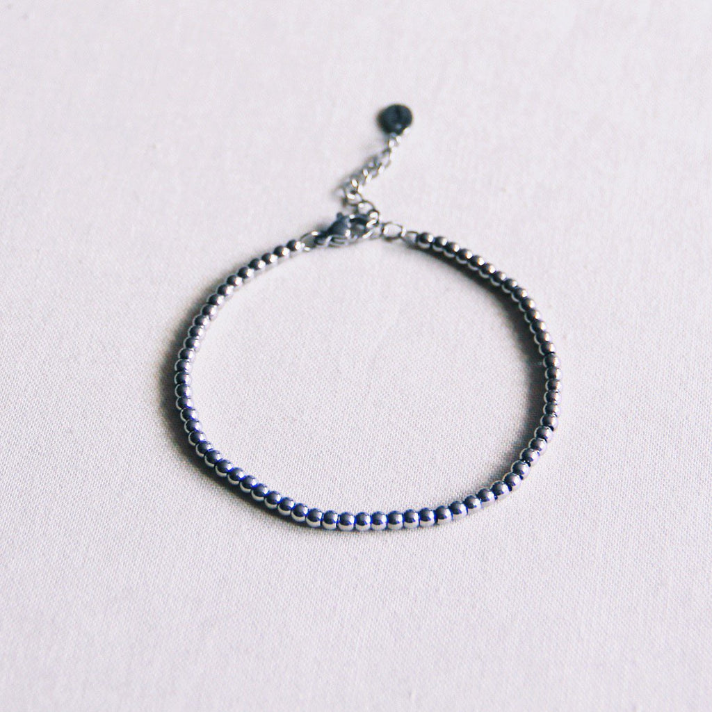 BAZOU Stalen kralenarmband "Small" - zilver