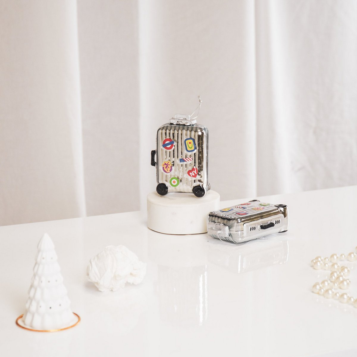 HOUSEVITAMIN-Kersthanger - Koffer- Zilver