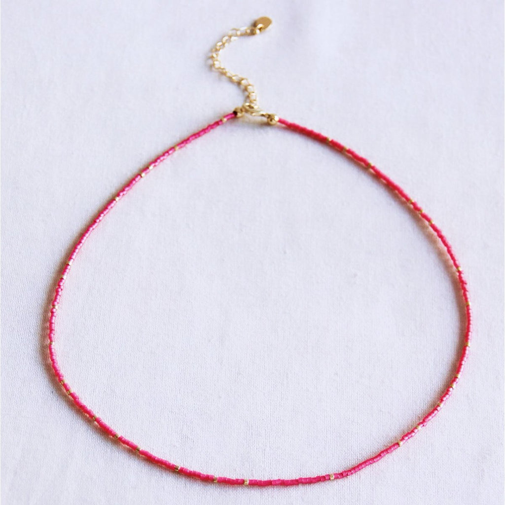 BAZOU Kralen ketting roze