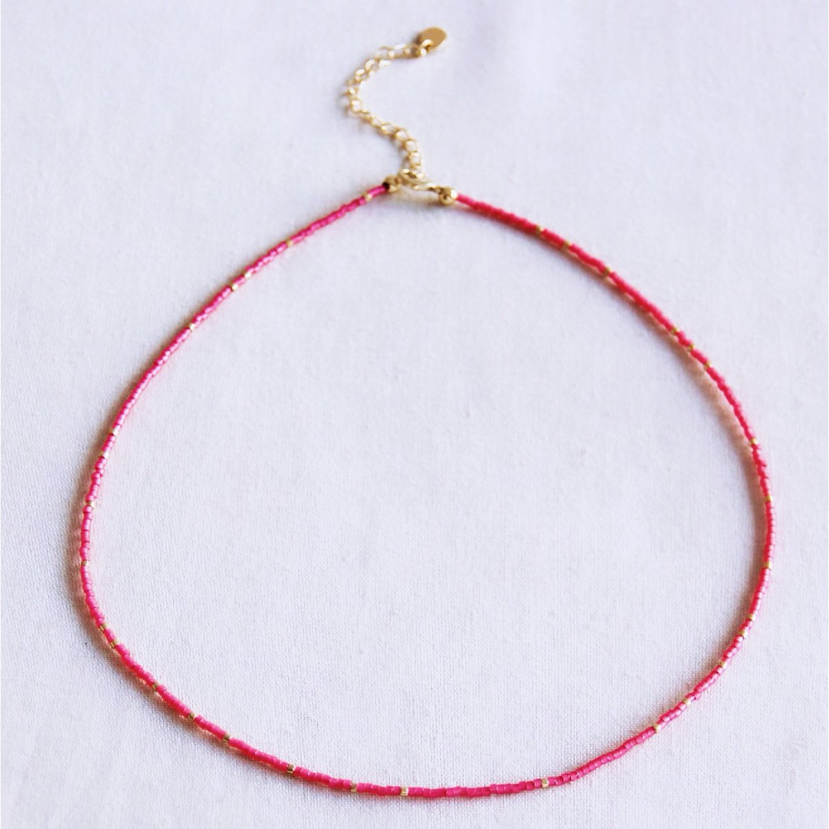 BAZOU Kralen ketting roze