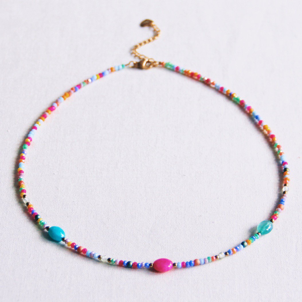 BAZOU Facet ketting - Mix kleur