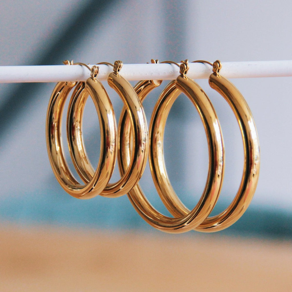 BAZOU RVS ring maxi '40mm' – goud