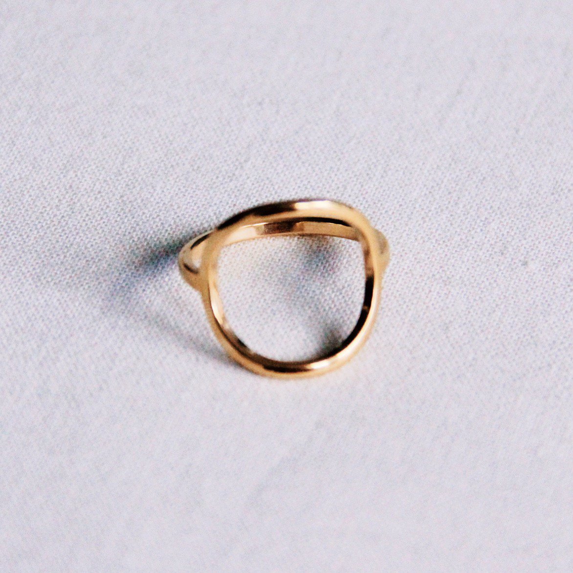 BAZOU Stalen ring met open ronde - goud - R677