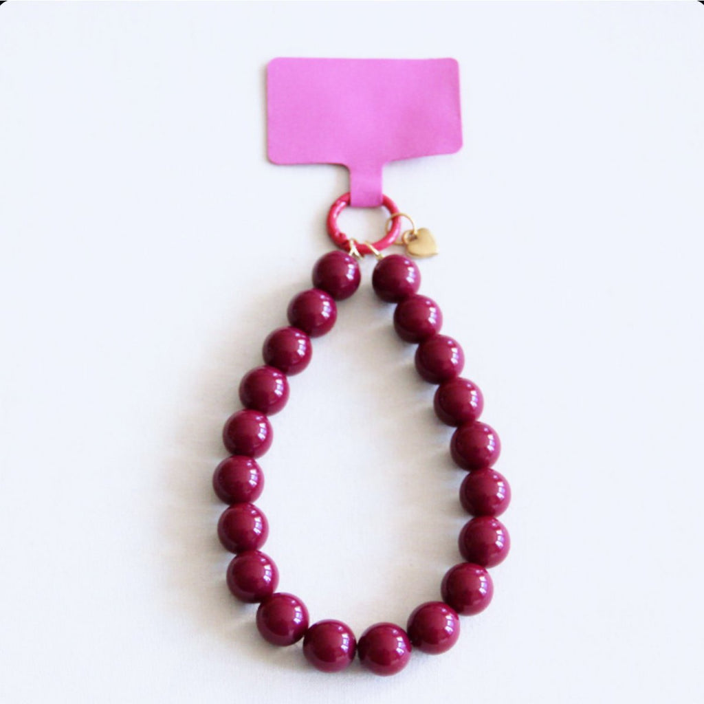 Telefoonsnoer kralen XL - cerise