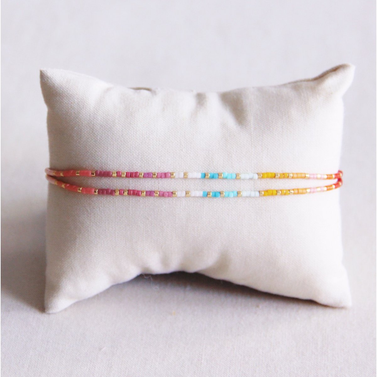 BAZOU Dubbele Miyuki -armband - regenboog