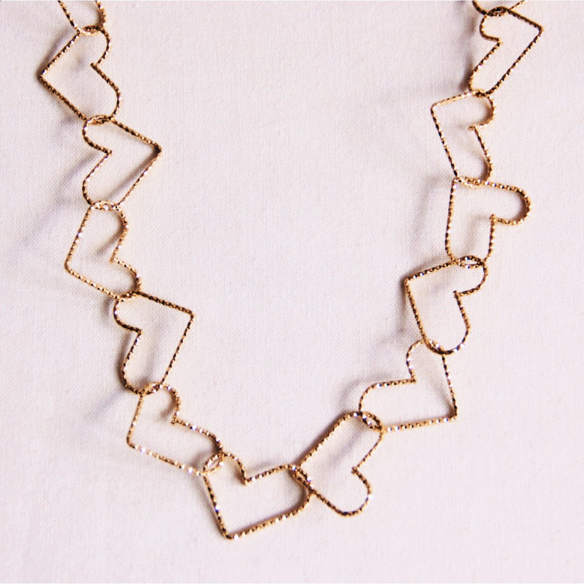 BAZOU Gekoppelde harten ketting 'groot'