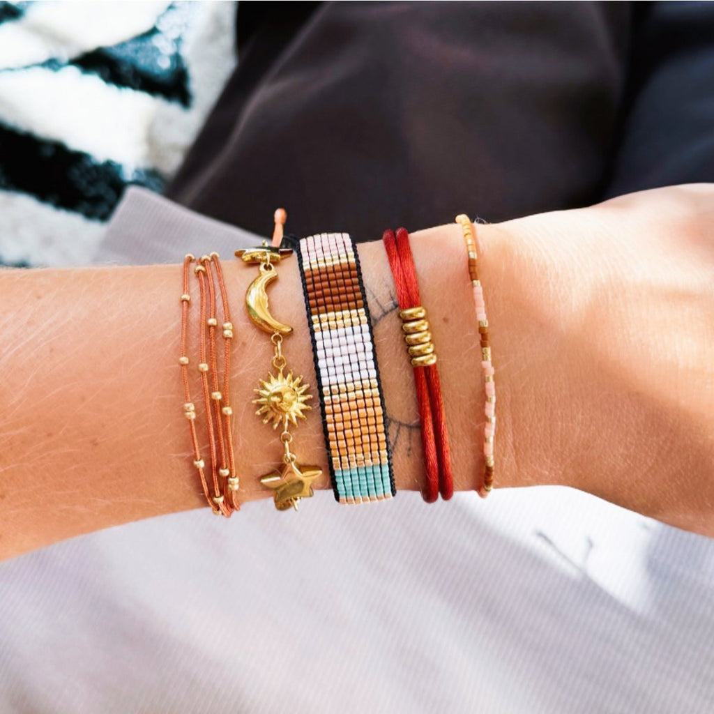 BAZOU Miyuki -armband - naakt/bruin/cognac