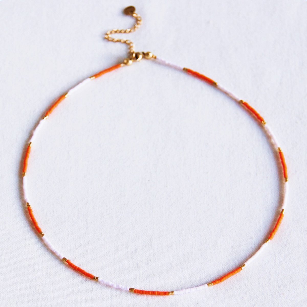 BAZOU Kralen ketting oranje/paars