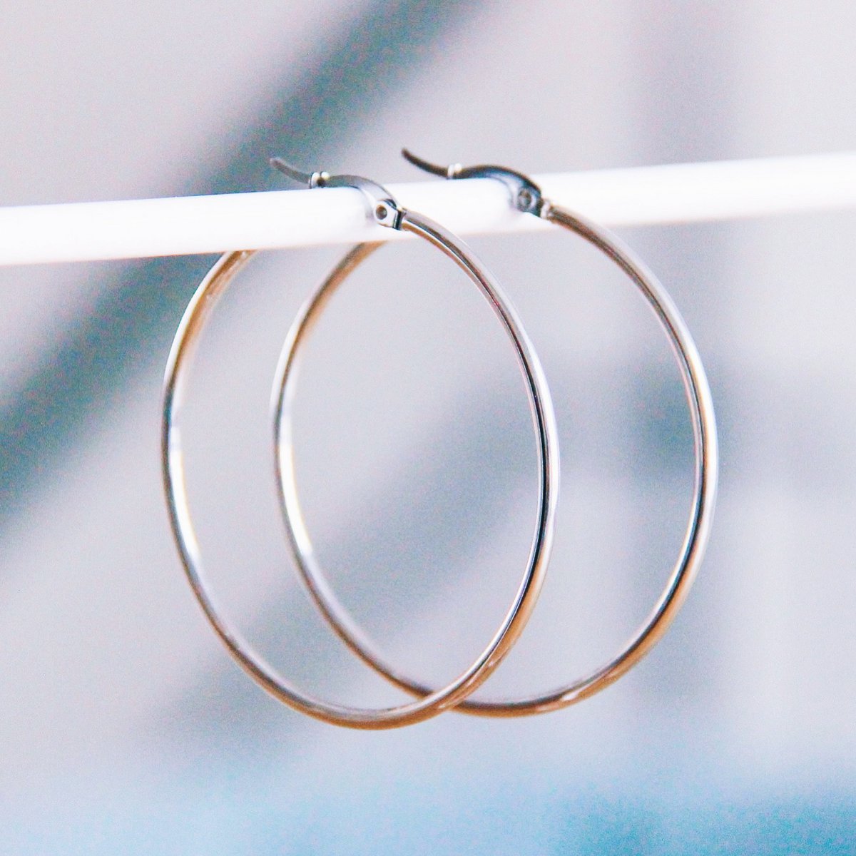 BAZOU RVS creol 50mm 'basic' - zilver