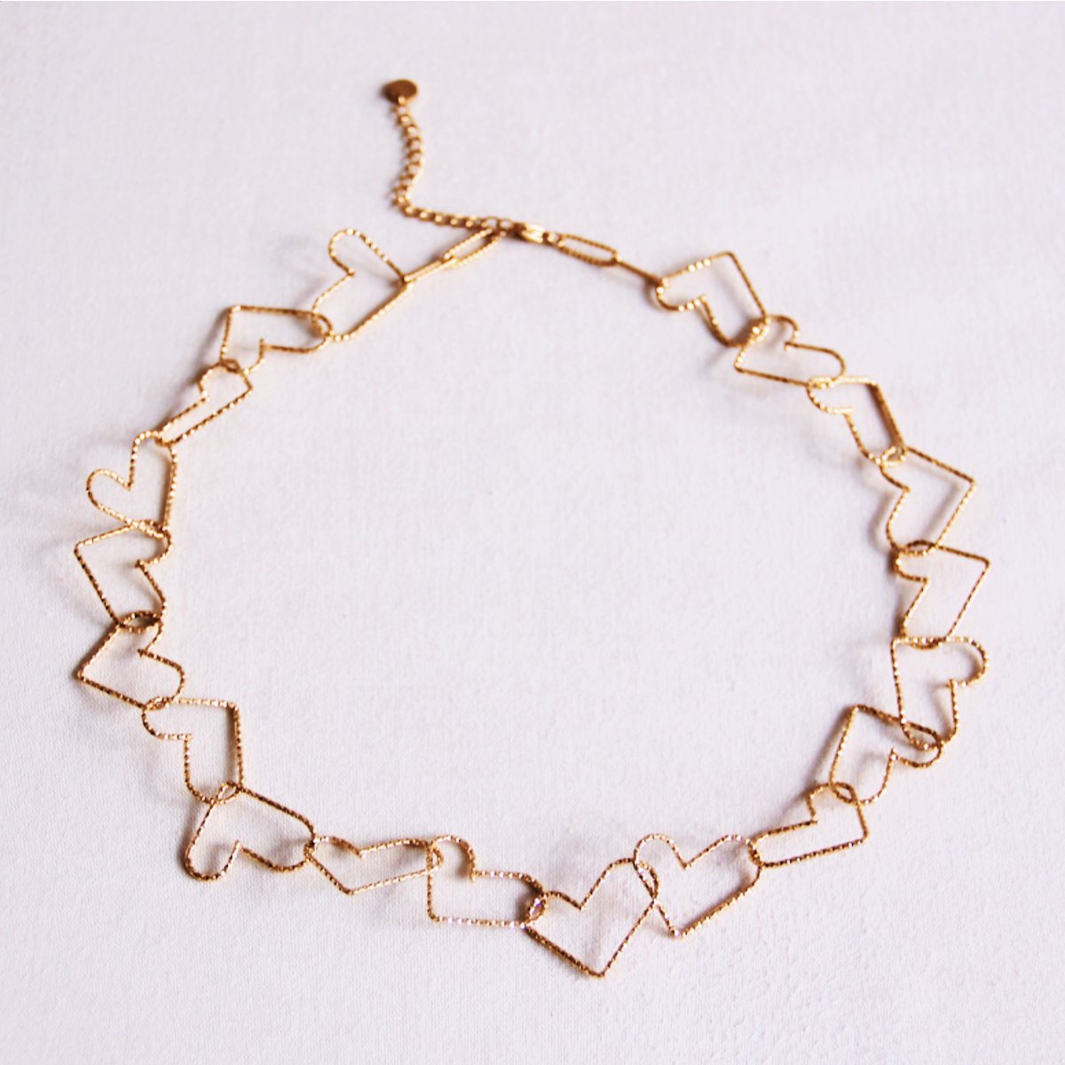 BAZOU Gekoppelde harten ketting 'groot'