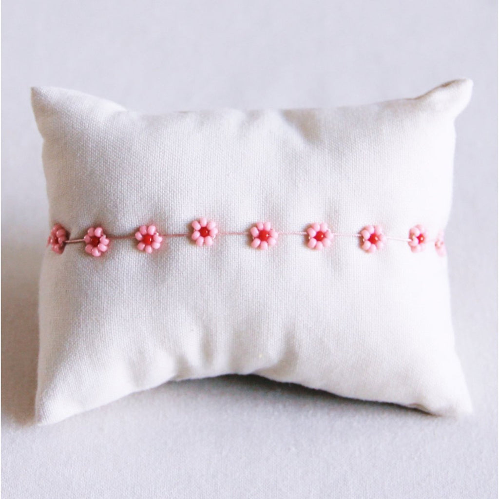 Daisy Flower Anklet - roze/rood