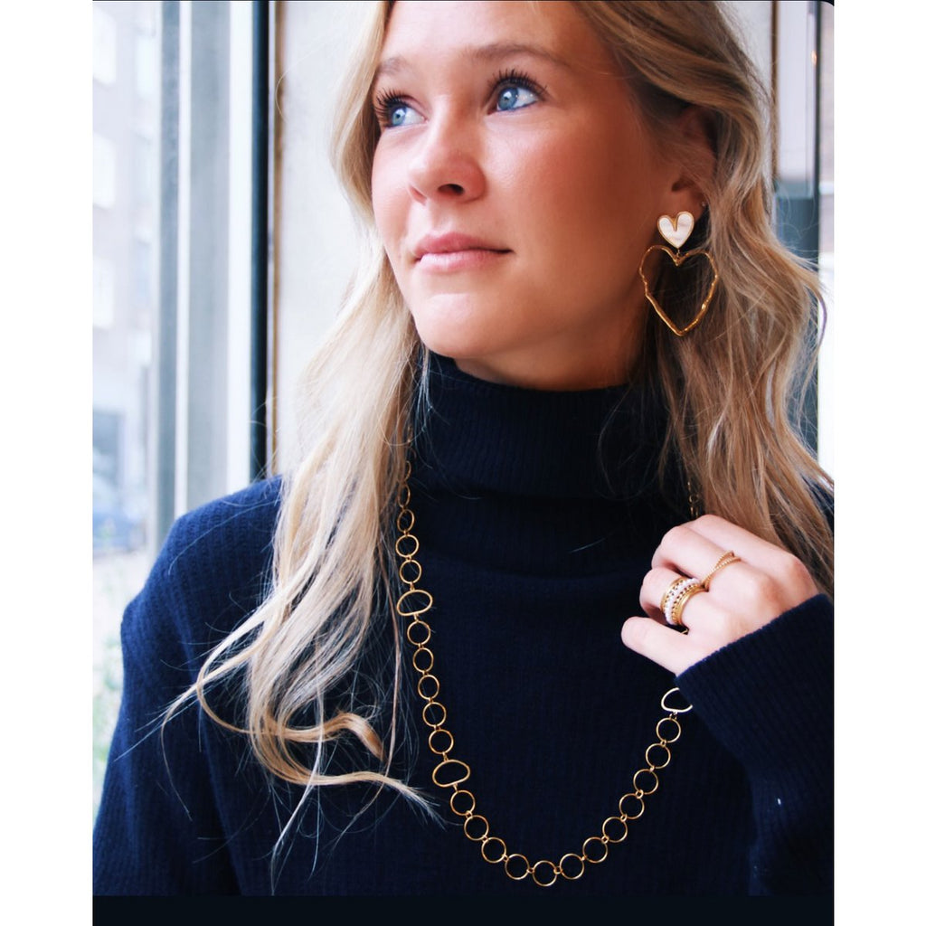 BAZOU Statement ring met mini pareltjes