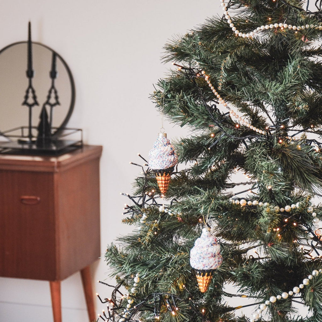 Kersthanger - IJs - Glas - 5,5x5,5x12cm