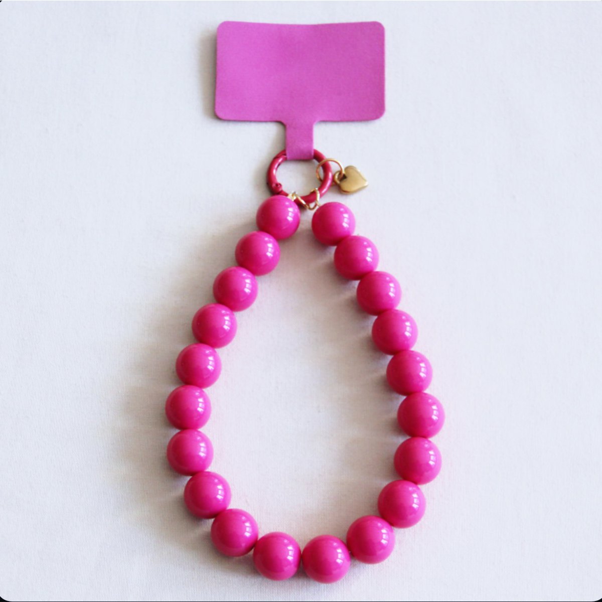 Telefoonsnoer kralen XXL - fuchsia