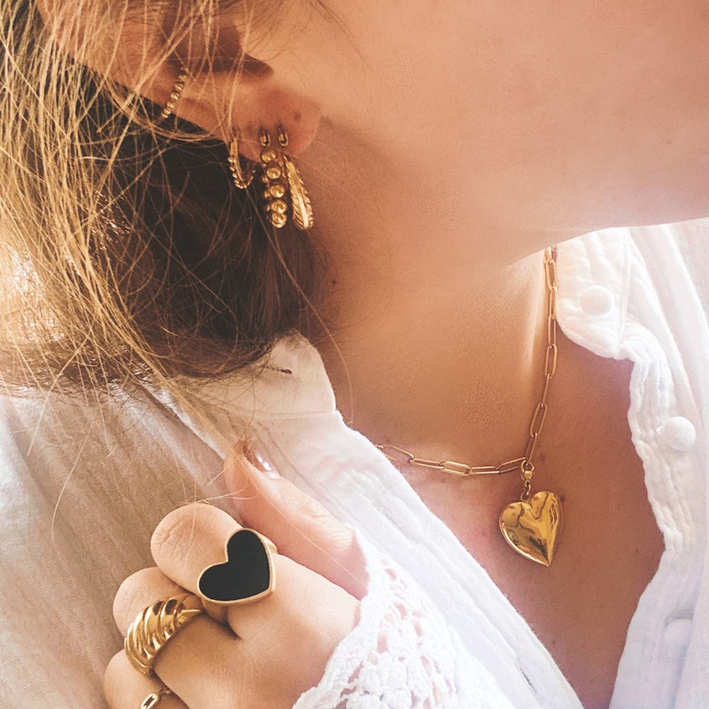 BAZOU RVS oorbellen 19mm – gold