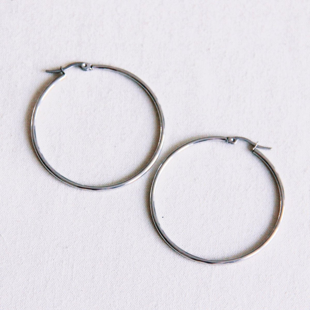 BAZOU RVS creol 50mm 'basic' - zilver