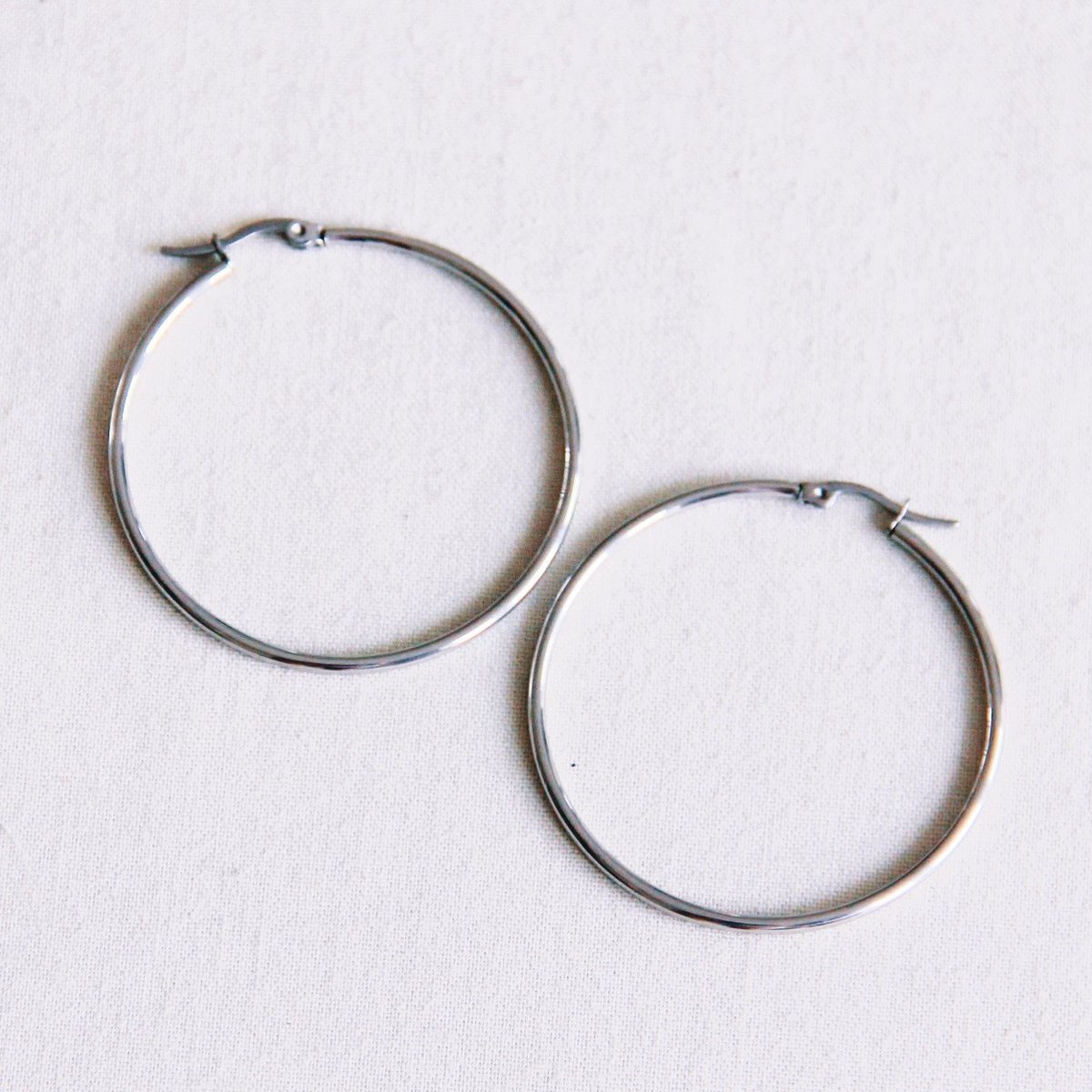 BAZOU RVS creol 50mm 'basic' - zilver